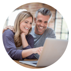 A couple during online therapy with Vaughan Relationship Centre.