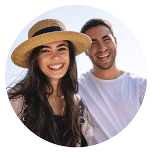 A happy couple spending time together.