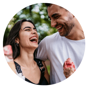 A couple enjoying a date.