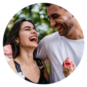 A couple enjoying a date.