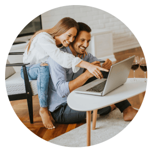 A couple taking advantage of free online resources.