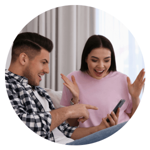 A couple working on online couples therapy.