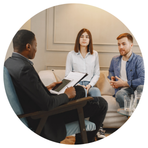 A couples therapist working with clients