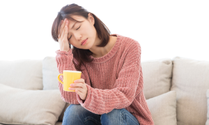 An emotionally drained woman