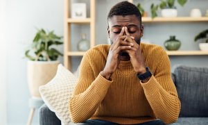 A man asking "Am I Anxious or Burned Out?"