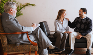 A couple during a therapy session